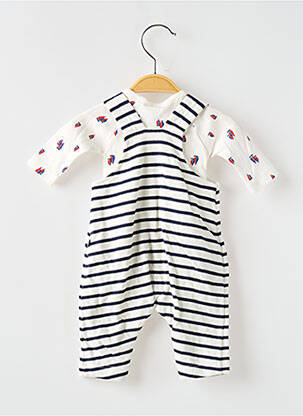 Set pantaloni închidere cu capse la între picioare alb PETIT BATEAU băiat