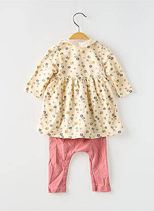 Set pantaloni croială evazată bej PETIT BATEAU fată