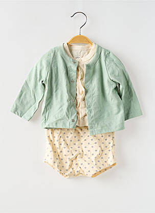 Set pantaloni mâneci lungi verde PETIT BATEAU fată