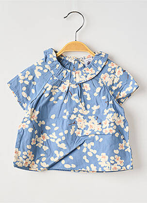 Bluză croială evazată mâneci scurte albastru PETIT BATEAU fată