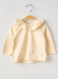 Tricou croială cambrată mâneci lungi bej PETIT BATEAU fille