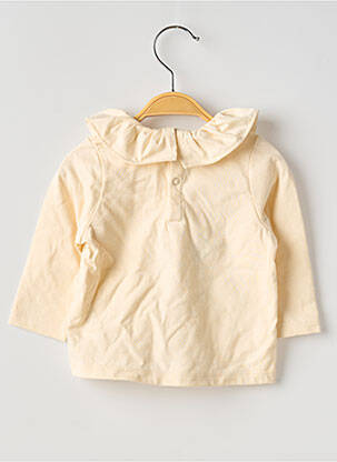 Tricou croială cambrată mâneci lungi bej PETIT BATEAU fată