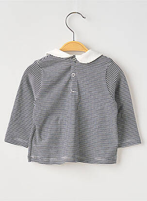 Tricou croială cambrată mâneci lungi albastru PETIT BATEAU fată