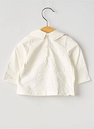 Tricou croială cambrată mâneci lungi alb PETIT BATEAU fată