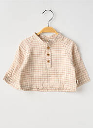 Cămașă cu mâneci lungi imprimeu carouri maro MOULIN ROTY garcon