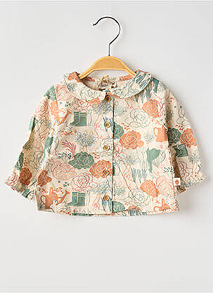 Cămașă țesătură poplin mâneci lungi verde MOULIN ROTY fată