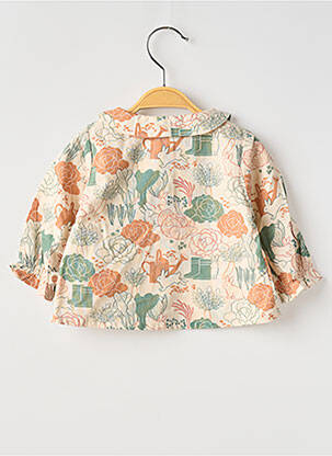 Cămașă țesătură poplin mâneci lungi verde MOULIN ROTY fată