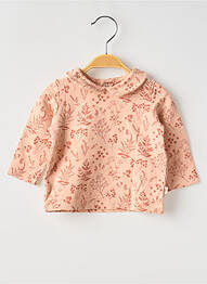 Tricou croială cambrată mâneci lungi portocaliu MOULIN ROTY fille
