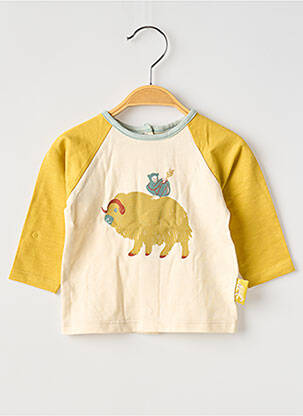 Tricou închidere presată mâneci lungi galben MOULIN ROTY băiat