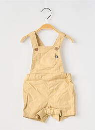Salopetă țesătură poplin bretele subțiri bej PETIT BATEAU garcon