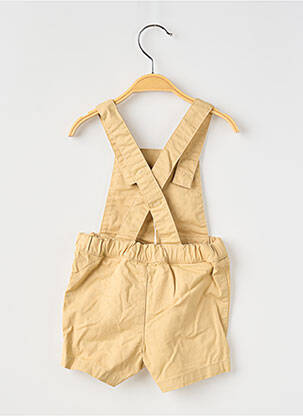 Salopetă țesătură poplin bretele subțiri bej PETIT BATEAU băiat