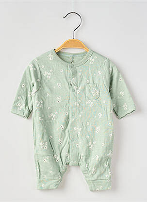 Pijama închidere cu capse la picioare verde PETIT BATEAU fată