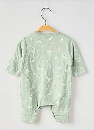Pijama închidere cu capse la picioare verde PETIT BATEAU fată