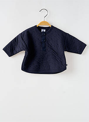 Hanorac croială dreaptă mâneci lungi albastru PETIT BATEAU copil
