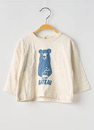 Tricou mâneci lungi mâneci lungi bej PETIT BATEAU garcon