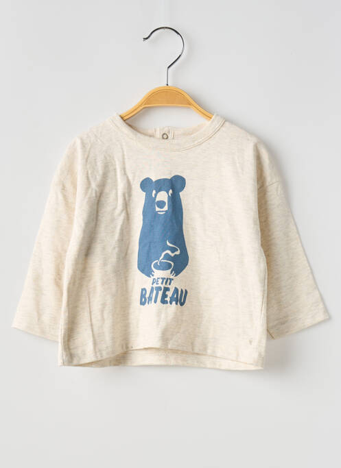Tricou bej PETIT BATEAU băiat