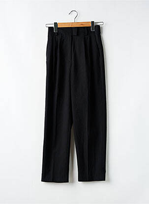 Pantalon drept țesătură poplin mărime normală negru H&M femeie