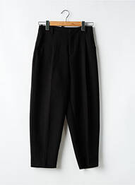 Pantalon larg țesătură poplin mărime normală negru ZARA femme