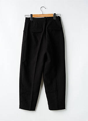 Pantalon larg țesătură poplin mărime normală negru ZARA femeie