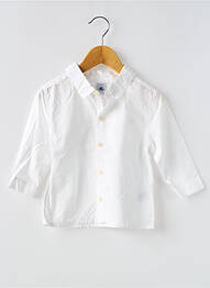 Cămașă cu mâneci lungi țesătură poplin alb PETIT BATEAU garcon
