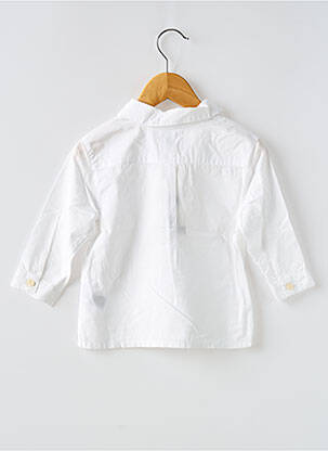 Cămașă cu mâneci lungi țesătură poplin alb PETIT BATEAU băiat