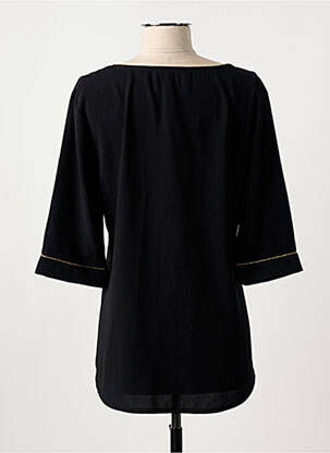 Top țesătură crep mâneci 3/4 negru MAMOUCHKA femeie