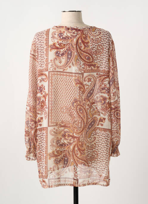 Tunică mâneci lungi maro GILMA D'AGO' femeie