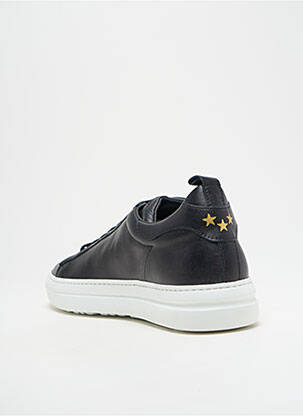Adidași material neted vârf rotund negru PANTOFOLA D'ORO bărbat