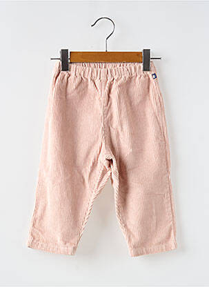 Pantalon drept croială dreaptă talie elastică roz PETIT BATEAU fată