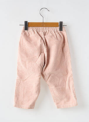 Pantalon drept croială dreaptă talie elastică roz PETIT BATEAU fată