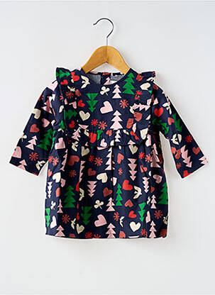 Rochie scurtă mâneci lungi mâneci lungi albastru PETIT BATEAU fată