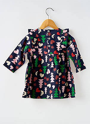 Rochie scurtă mâneci lungi mâneci lungi albastru PETIT BATEAU fată