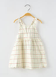 Rochie scurtă țesătură poplin fără mâneci bej MOULIN ROTY fille