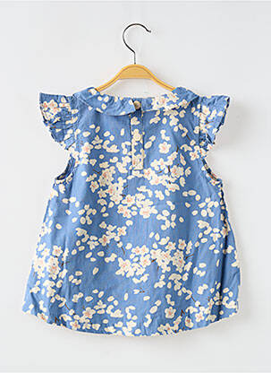 Bluză închidere presată mâneci scurte albastru PETIT BATEAU fată