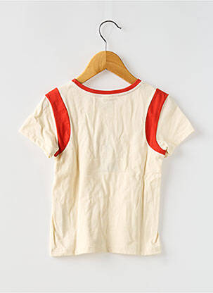 Tricou croială dreaptă mâneci scurte bej PETIT BATEAU fată