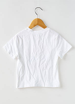 Tricou croială dreaptă mâneci scurte alb PM MERE & FILLE fată