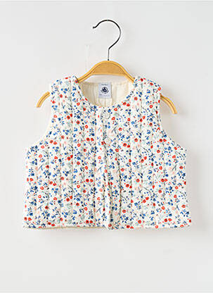 Vestă fără mâneci guler rotund alb PETIT BATEAU fată