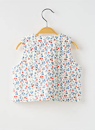 Vestă fără mâneci guler rotund alb PETIT BATEAU fată