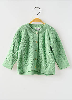Vestă cu mâneci lungi croială dreaptă verde MOULIN ROTY fată