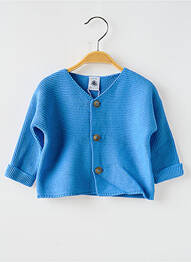 Vestă cu mâneci lungi croială dreaptă albastru PETIT BATEAU fille