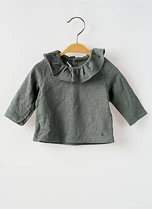 Bluză mâneci lungi mâneci lungi verde PETIT BATEAU fată