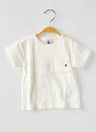 Tricou croială dreaptă mâneci scurte alb PETIT BATEAU copil
