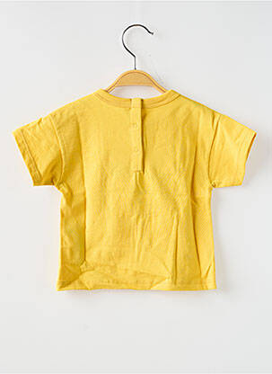 Tricou croială dreaptă mâneci scurte galben PETIT BATEAU fată
