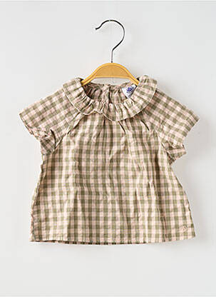 Bluză imprimeu fantezie mâneci scurte verde PETIT BATEAU fată