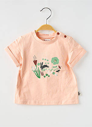 Tricou croială dreaptă mâneci scurte roz MOULIN ROTY copil