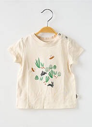 Tricou croială dreaptă mâneci scurte bej MOULIN ROTY enfant