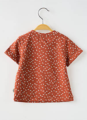 Tricou croială dreaptă mâneci scurte maro MOULIN ROTY copil
