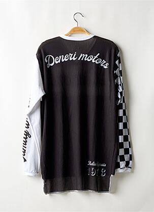 Tricou croială dreaptă mâneci lungi negru DENERI MOTORS bărbat