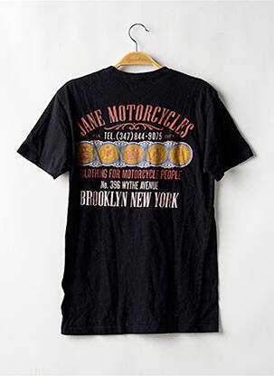 Tricou croială dreaptă mâneci scurte negru JANE bărbat