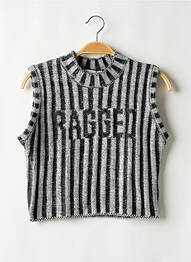 Top croială cambrată fără mâneci negru RAGGED femeie